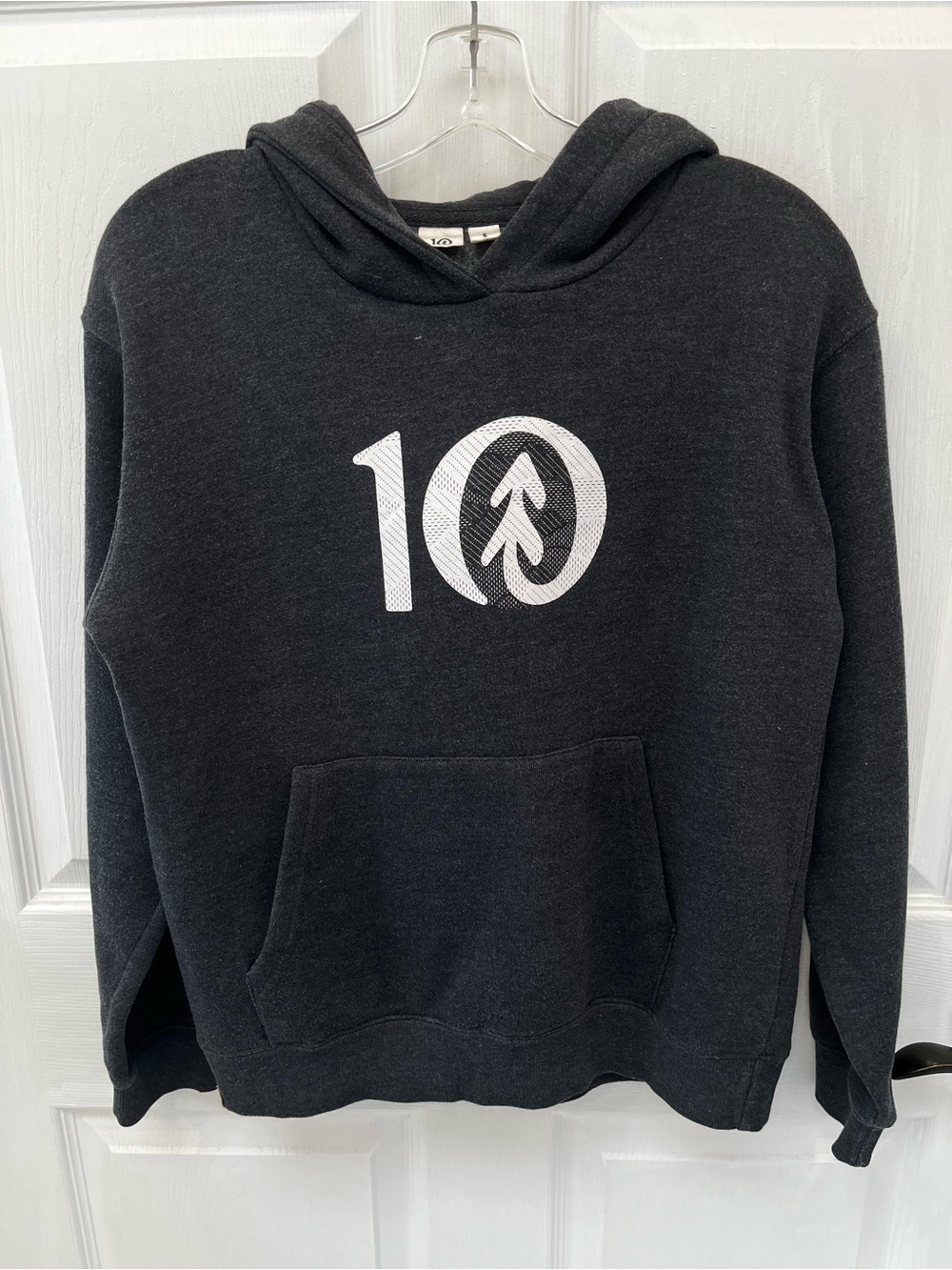 Tentree Charcoal Grey TreeFleece Logo Hoodie Small Gorpcore Sustainable Cozy